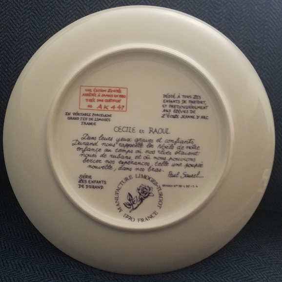Cecile et Raoul Collection Plate, by Paul Durand - Picture 2 of 4